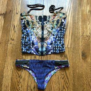 Maaji zip up bikini set Size L top, Size S bottoms